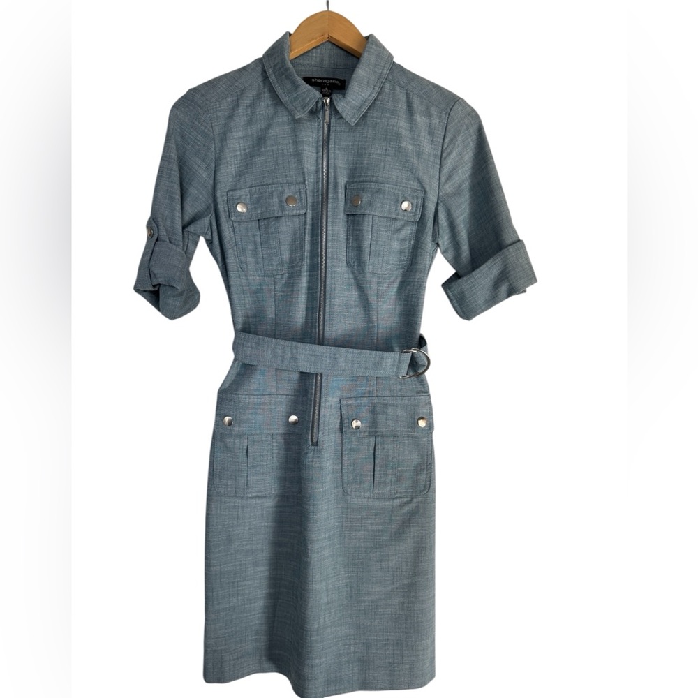 NWT Sharagano | Belted Denim Dress | Sz 6